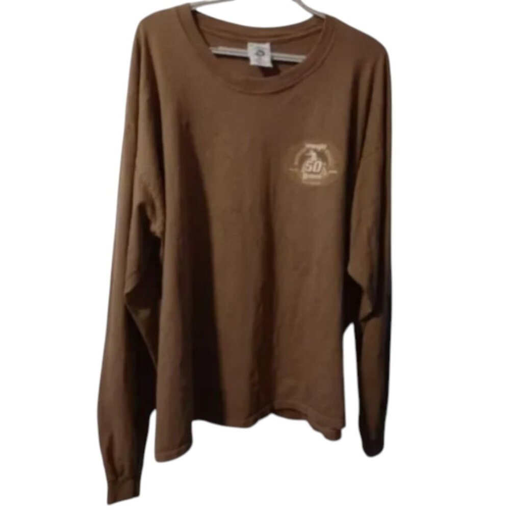 Men's Wrangler 2008 NFR Las Vegas Brown Pro Rodeo Long Sleeve Shirt XL STAINS